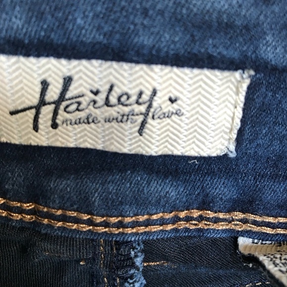 Harley Made With Love Jeans Junior Sz00 Dark Wash Skinny 5 Pocket Style - Picture 3 of 9